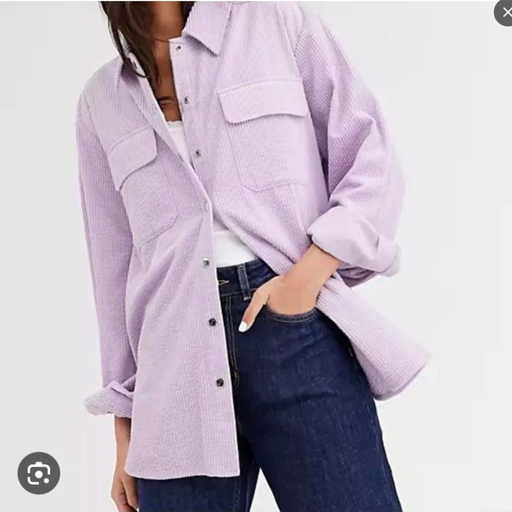 NEW & Other Stories soft Corduroy Relaxed Shirt Jacket Size 6 lavender purple
